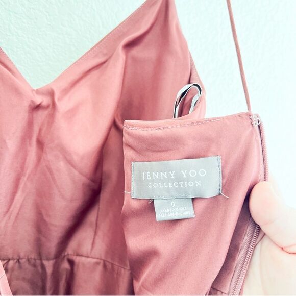 Jenny Yoo Inesse Bridesmaid Chiffon Dress in Terracotta 0 - Picture 5 of 6